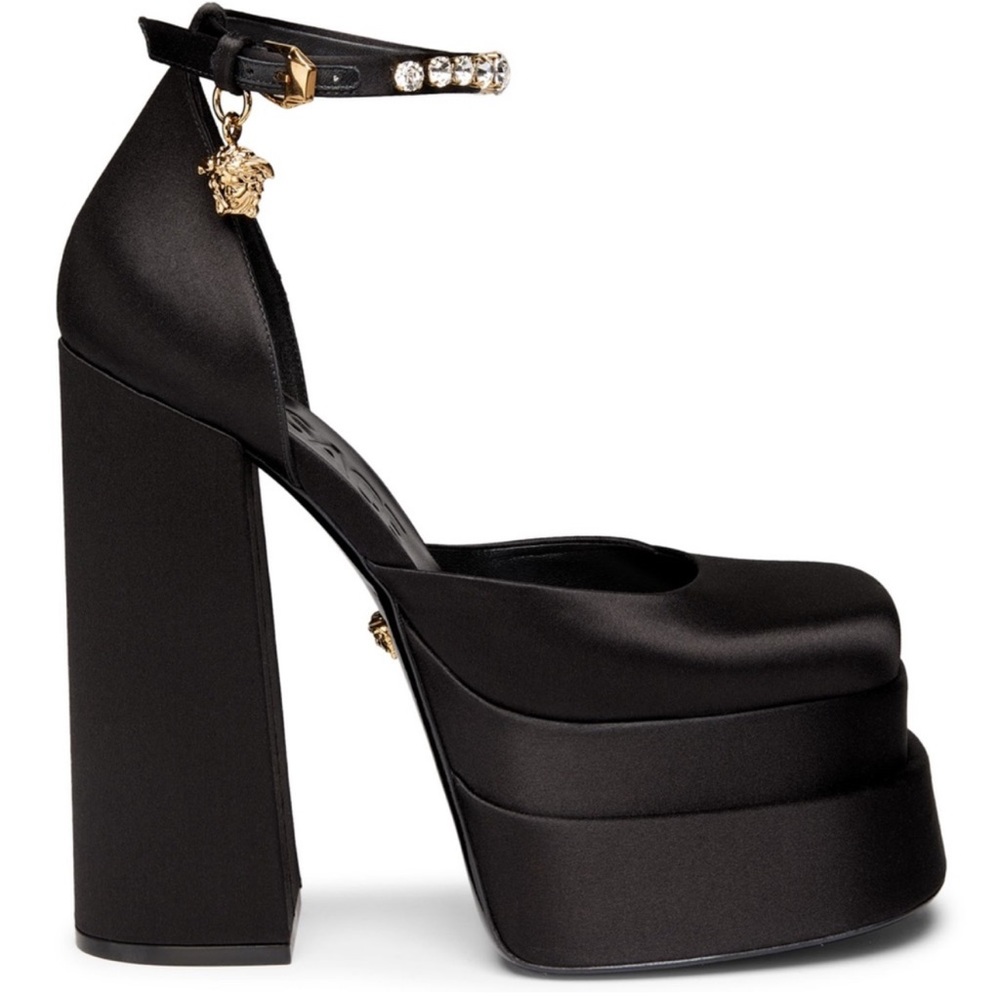 Versace medusa satin platform pumps BRAND NEW